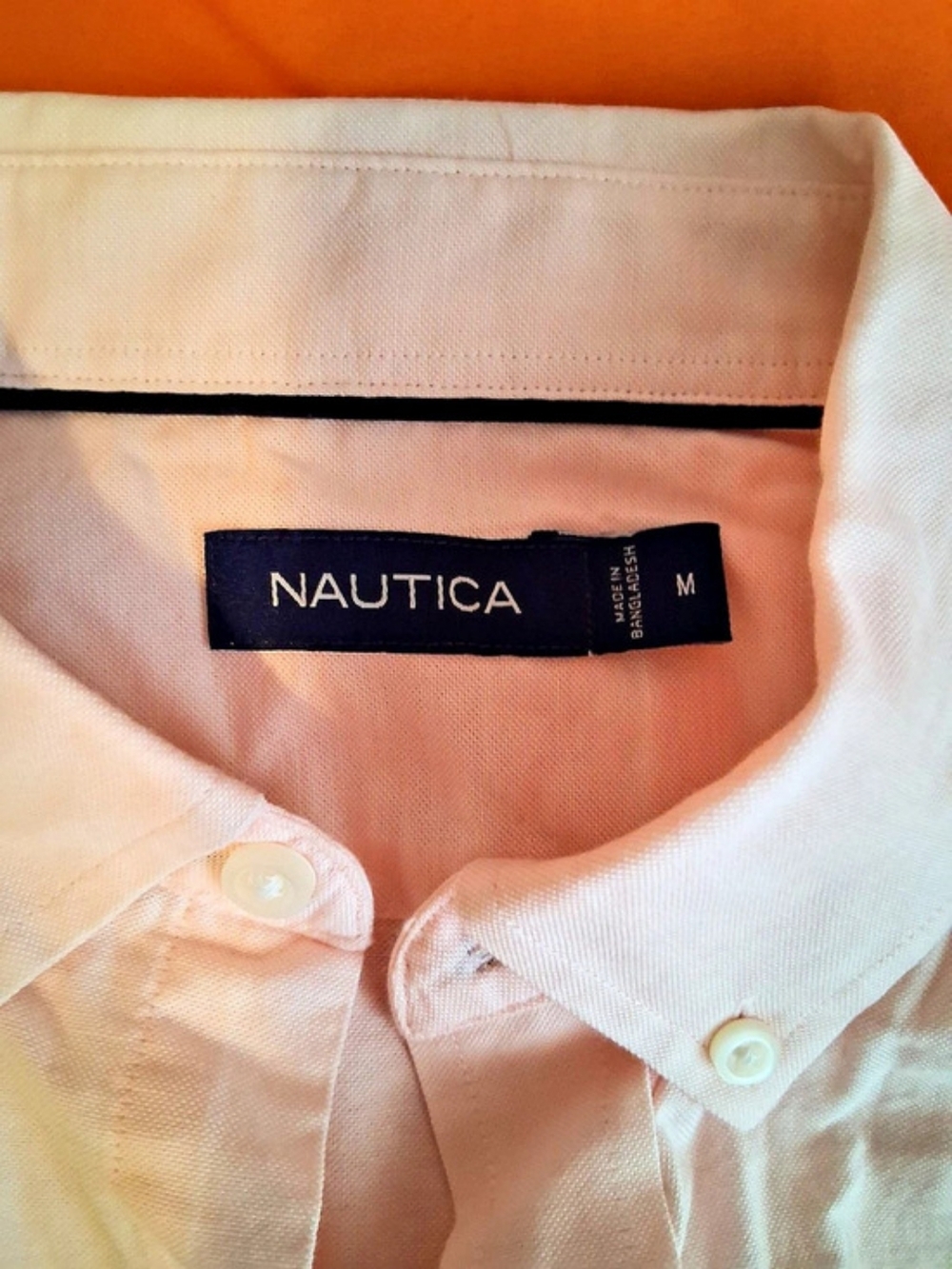 Nautica Pink Short Sleeve Button Down Size Medium - Picture 4 of 4